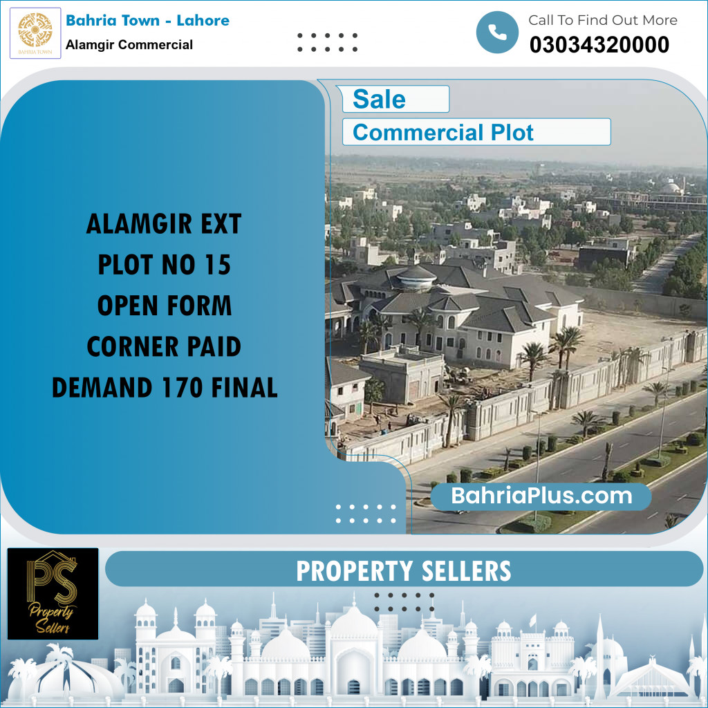 5 Marla Commercial Plot for Sale in Alamgir Commercial -  Bahria Town, Lahore - (BP-203283)