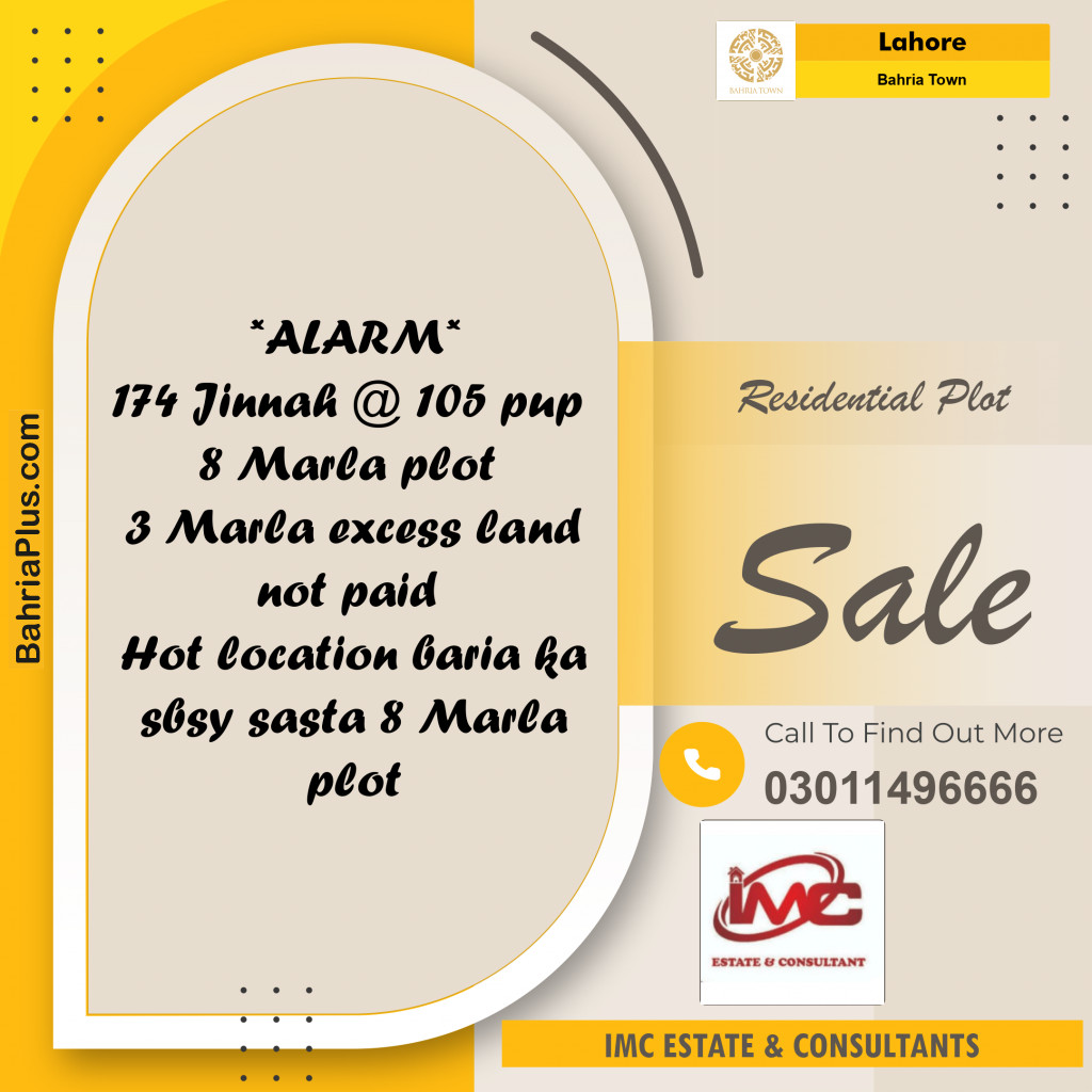 Residential Plot for Sale in Bahria Town, Lahore - (BP-203318)