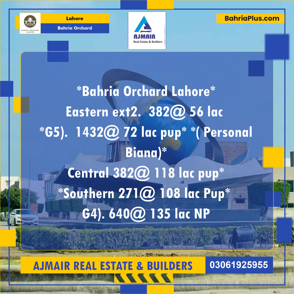 Residential Plot for Sale in Bahria Orchard, Lahore - (BP-203328)