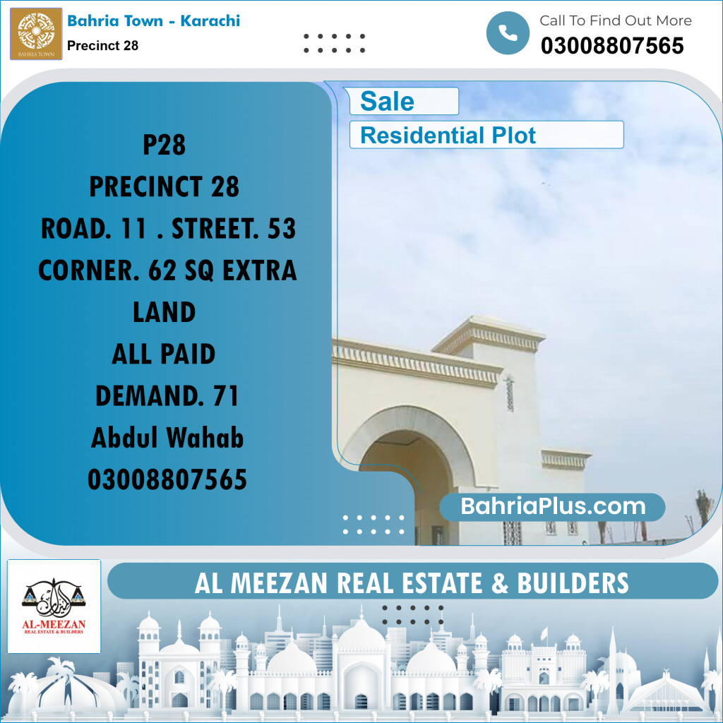 125 Sq. Yards Residential Plot for Sale in Precinct 28 -  Bahria Town, Karachi - (BP-203339)
