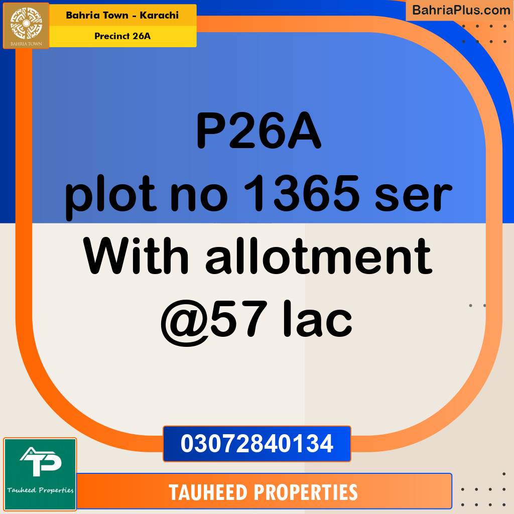 125 Sq. Yards Residential Plot for Sale in Precinct 26A -  Bahria Town, Karachi - (BP-203345)