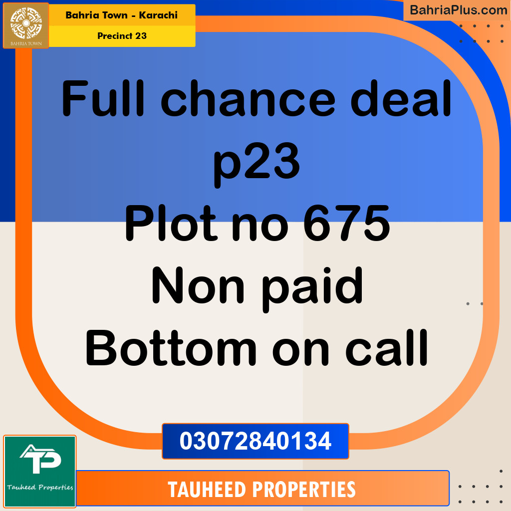 125 Sq. Yards Residential Plot for Sale in Precinct 23 -  Bahria Town, Karachi - (BP-203349)