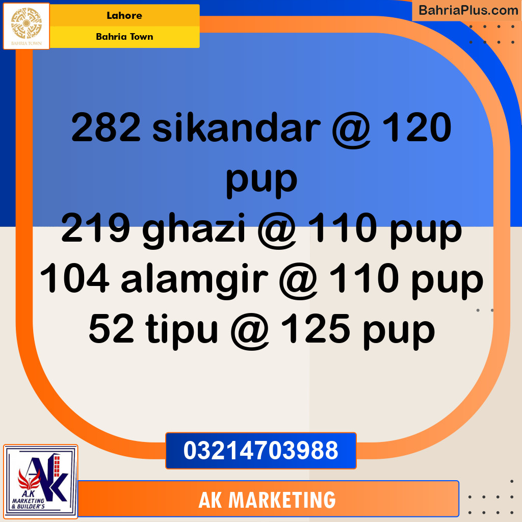 Residential Plot for Sale in Bahria Town, Lahore - (BP-203372)