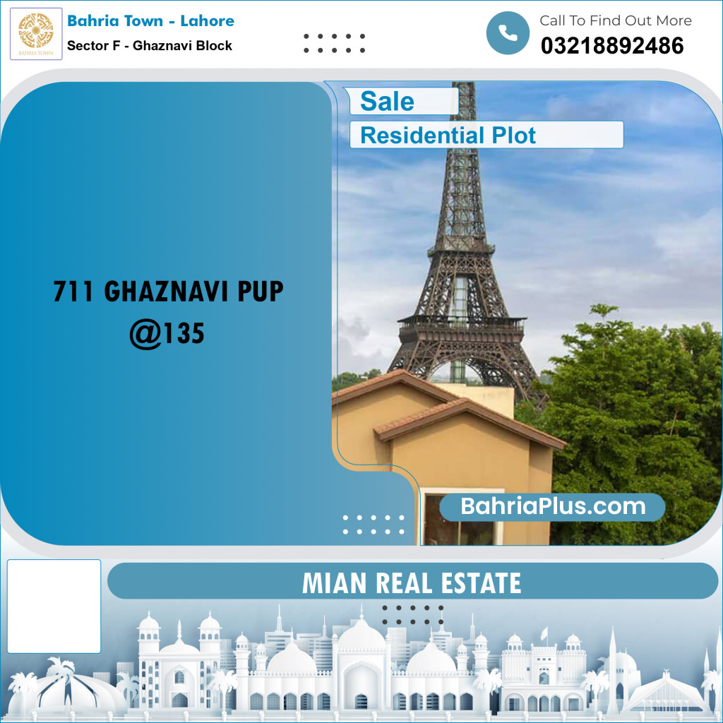 10 Marla Residential Plot for Sale in Sector F - Ghaznavi Block - Bahria Town, Lahore - (BP-203375)