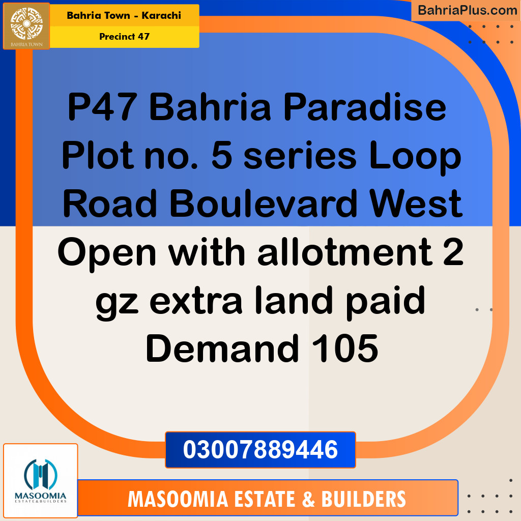 Residential Plot for Sale in Precinct 47 -  Bahria Town, Karachi - (BP-203382)