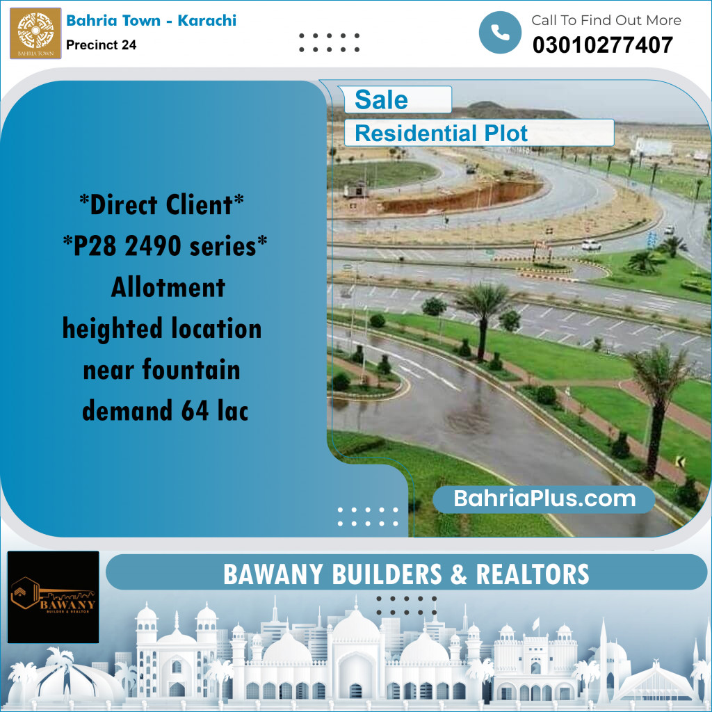 Residential Plot for Sale in Precinct 24 -  Bahria Town, Karachi - (BP-203385)