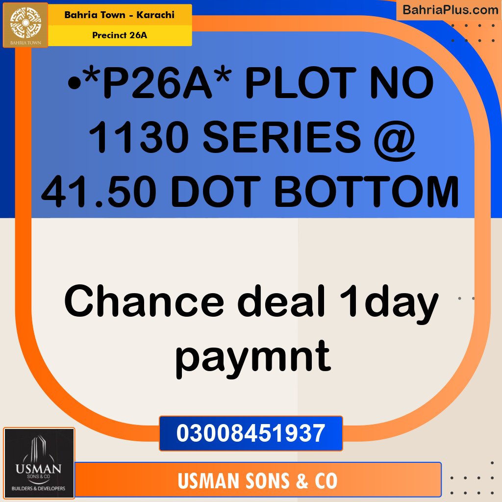 Residential Plot for Sale in Precinct 26A - Bahria Town, Karachi - (BP-203454)