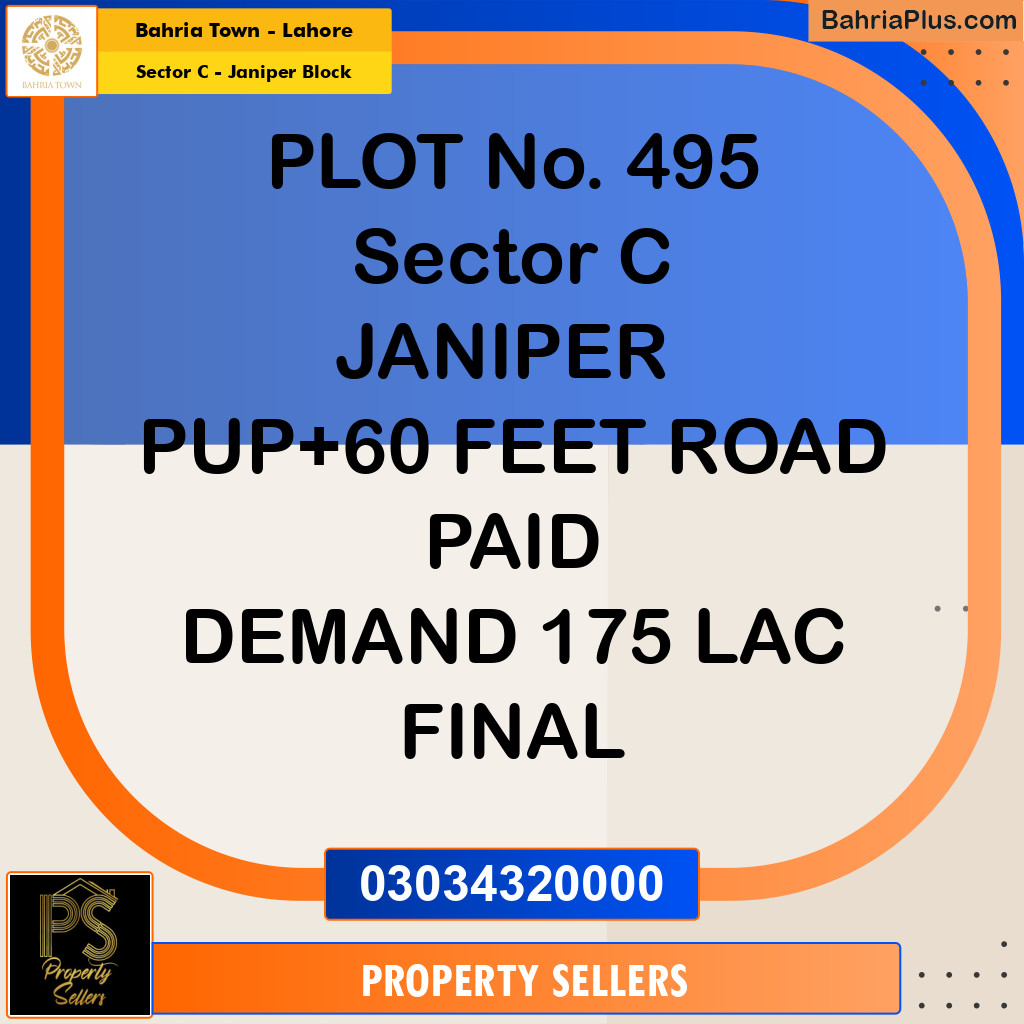 10 Marla Residential Plot for Sale in Sector C - Janiper Block -  Bahria Town, Lahore - (BP-203464)