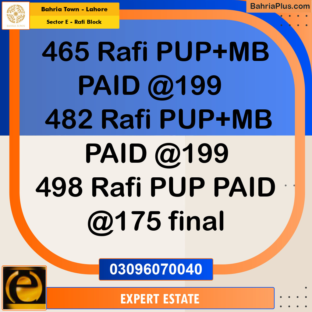 10 Marla Residential Plot for Sale in Sector E - Rafi Block -  Bahria Town, Lahore - (BP-203472)