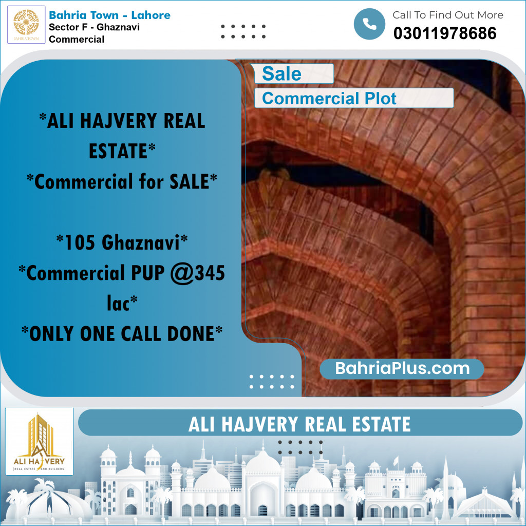 5 Marla Commercial Plot for Sale in Sector F - Ghaznavi Commercial -  Bahria Town, Lahore - (BP-203491)