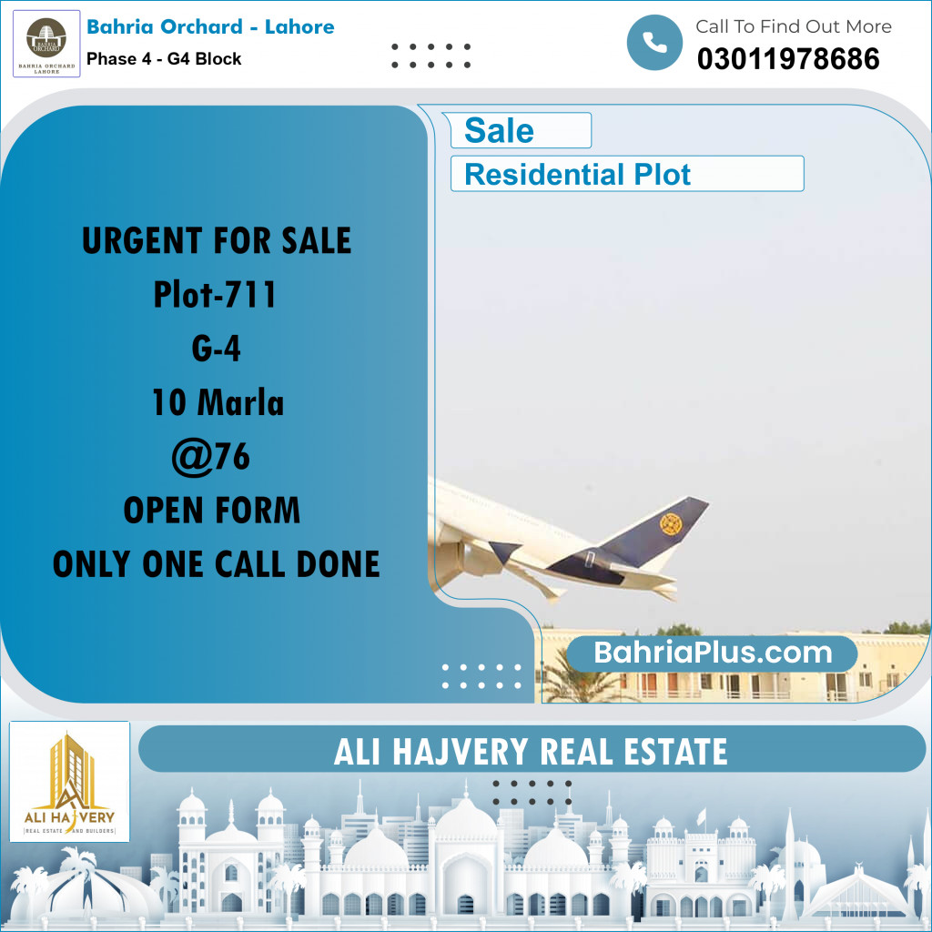 10 Marla Residential Plot for Sale in Phase 4 - G4 Block -  Bahria Orchard, Lahore - (BP-203492)