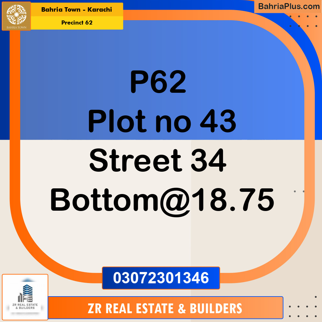 125 Sq. Yards Residential Plot for Sale in Precinct 62 -  Bahria Town, Karachi - (BP-203517)