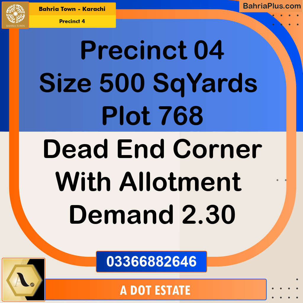 500 Sq. Yards Residential Plot for Sale in Precinct 4 -  Bahria Town, Karachi - (BP-203571)