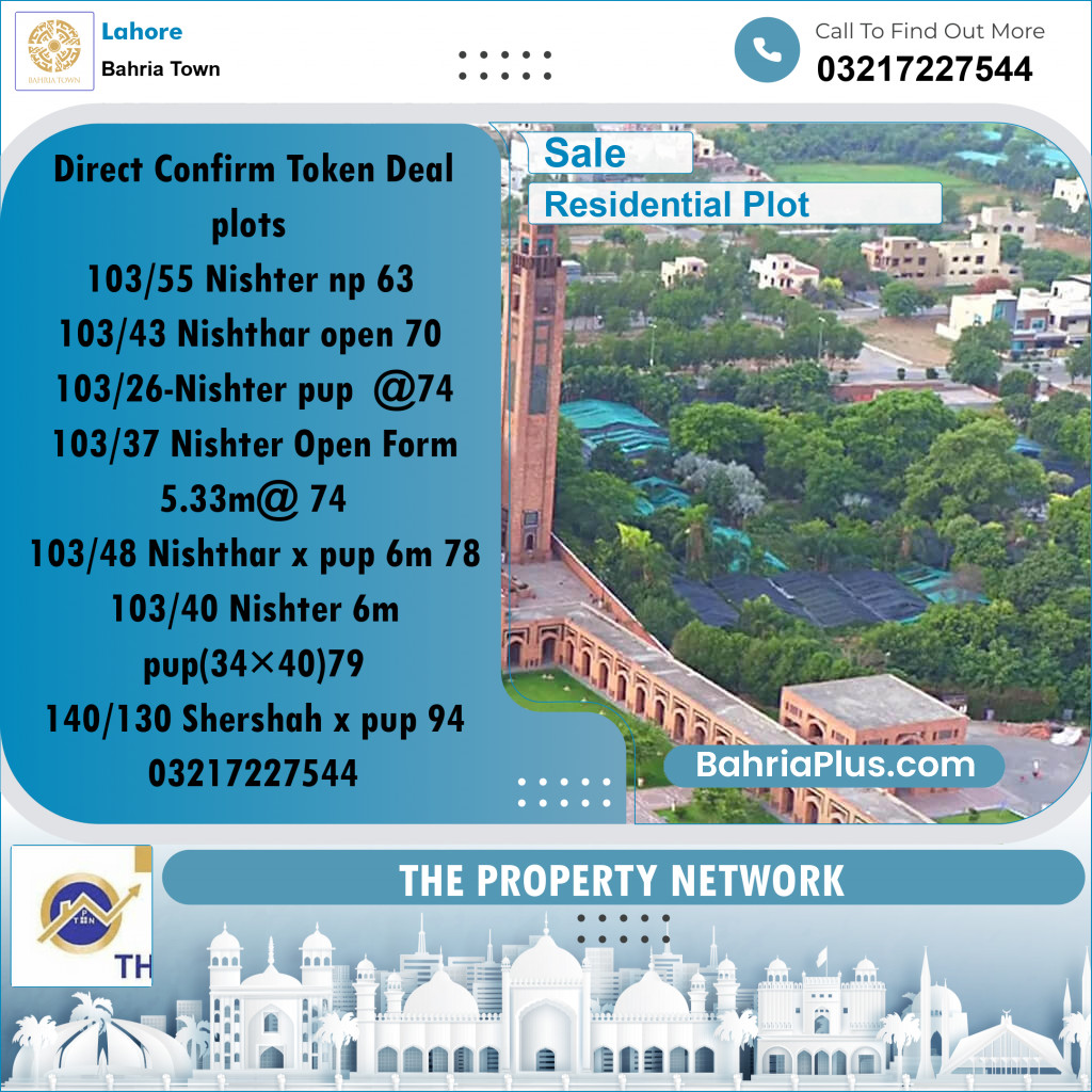 Residential Plot for Sale in Bahria Town, Lahore - (BP-203657)