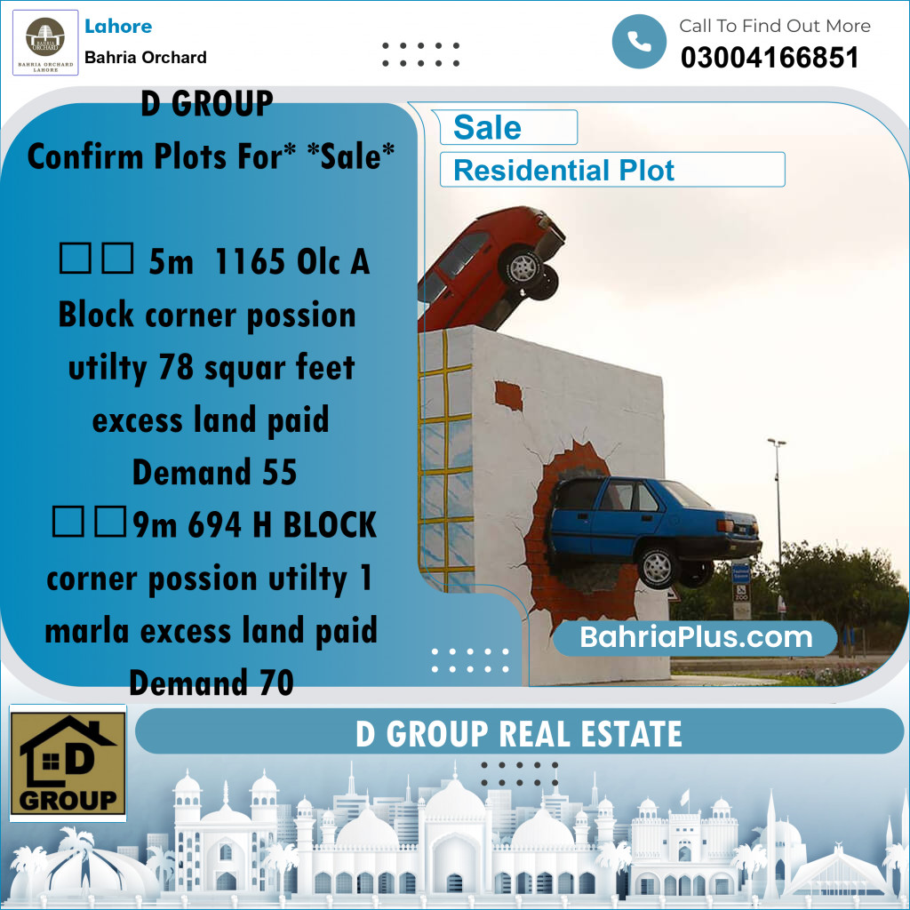 Residential Plot for Sale in Bahria Orchard, Lahore - (BP-203693)