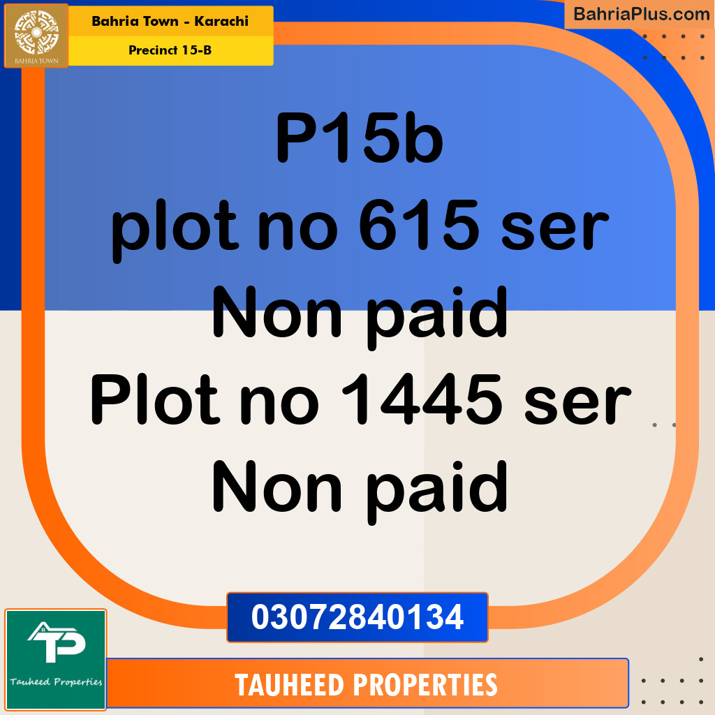 125 Sq. Yards Residential Plot for Sale in Precinct 15-B -  Bahria Town, Karachi - (BP-203754)