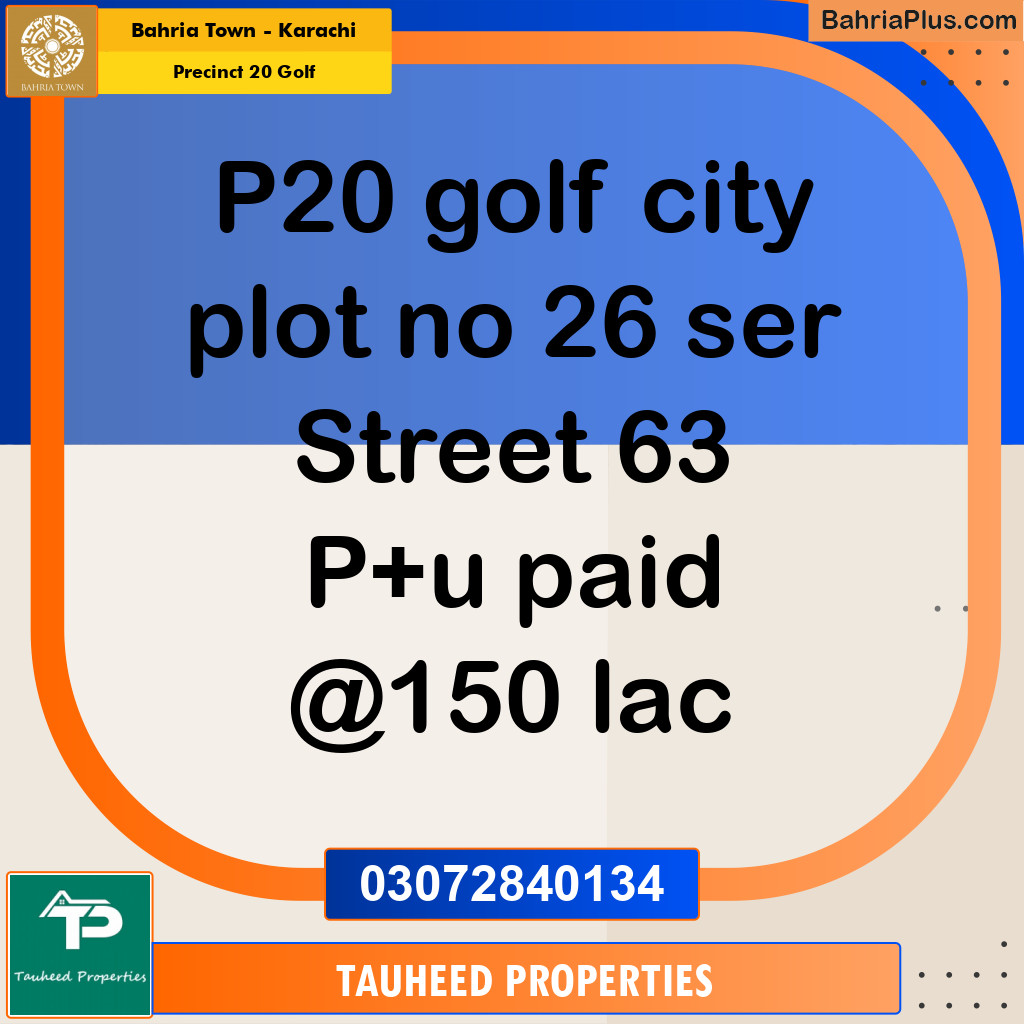 500 Sq. Yards Residential Plot for Sale in Precinct 20 Golf -  Bahria Town, Karachi - (BP-203759)