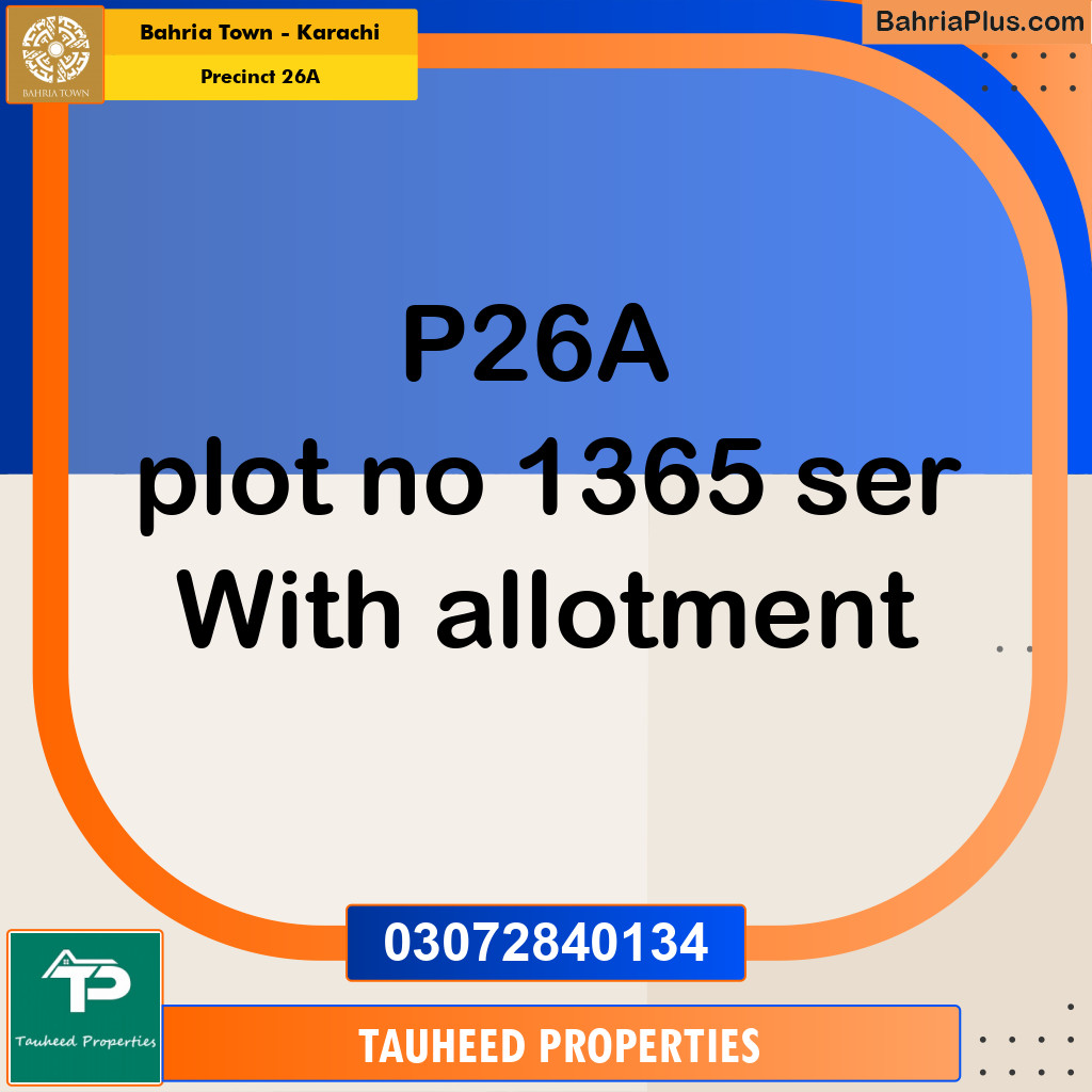 125 Sq. Yards Residential Plot for Sale in Precinct 26A -  Bahria Town, Karachi - (BP-203760)