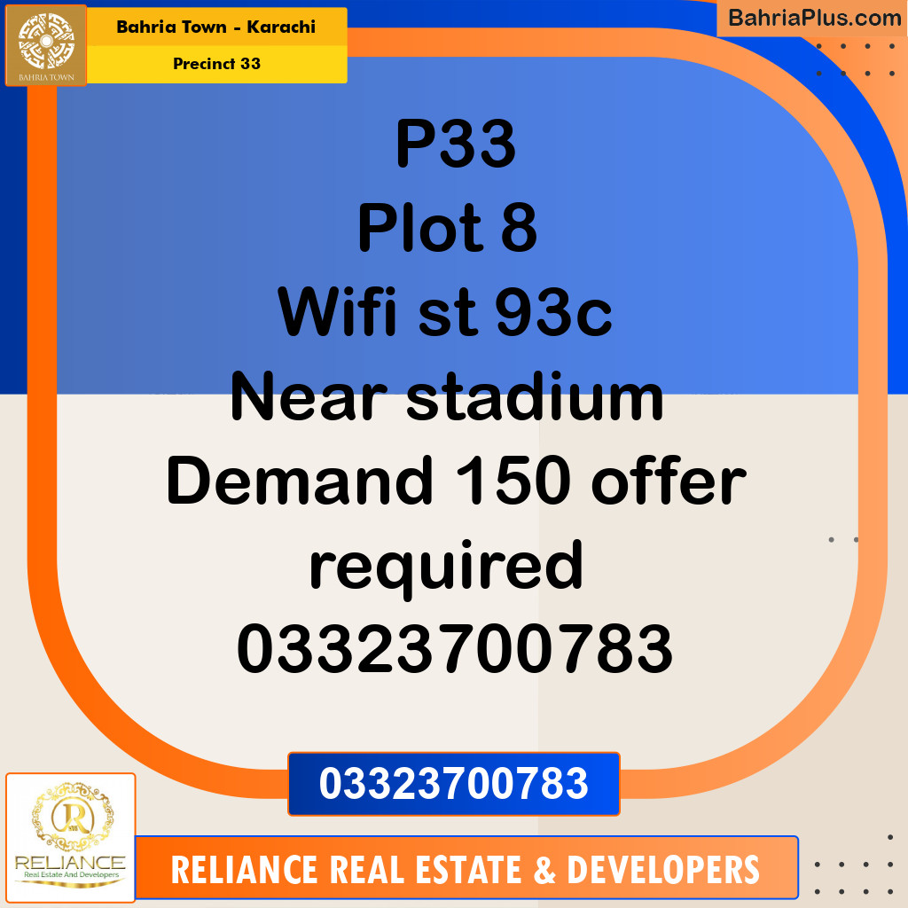 Residential Plot for Sale in Precinct 33 -  Bahria Town, Karachi - (BP-203791)