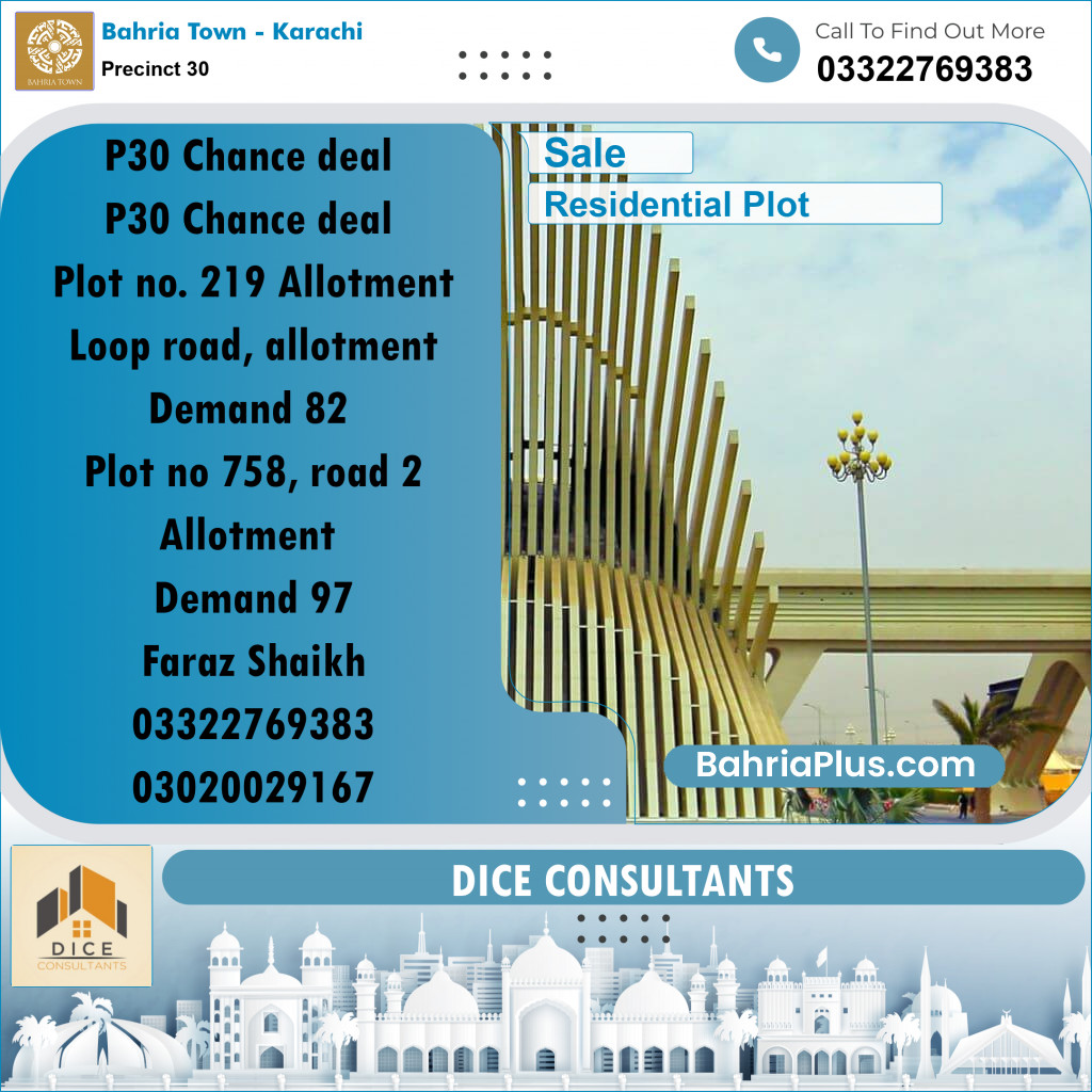 250 Sq. Yards Residential Plot for Sale in Precinct 30 -  Bahria Town, Karachi - (BP-203795)