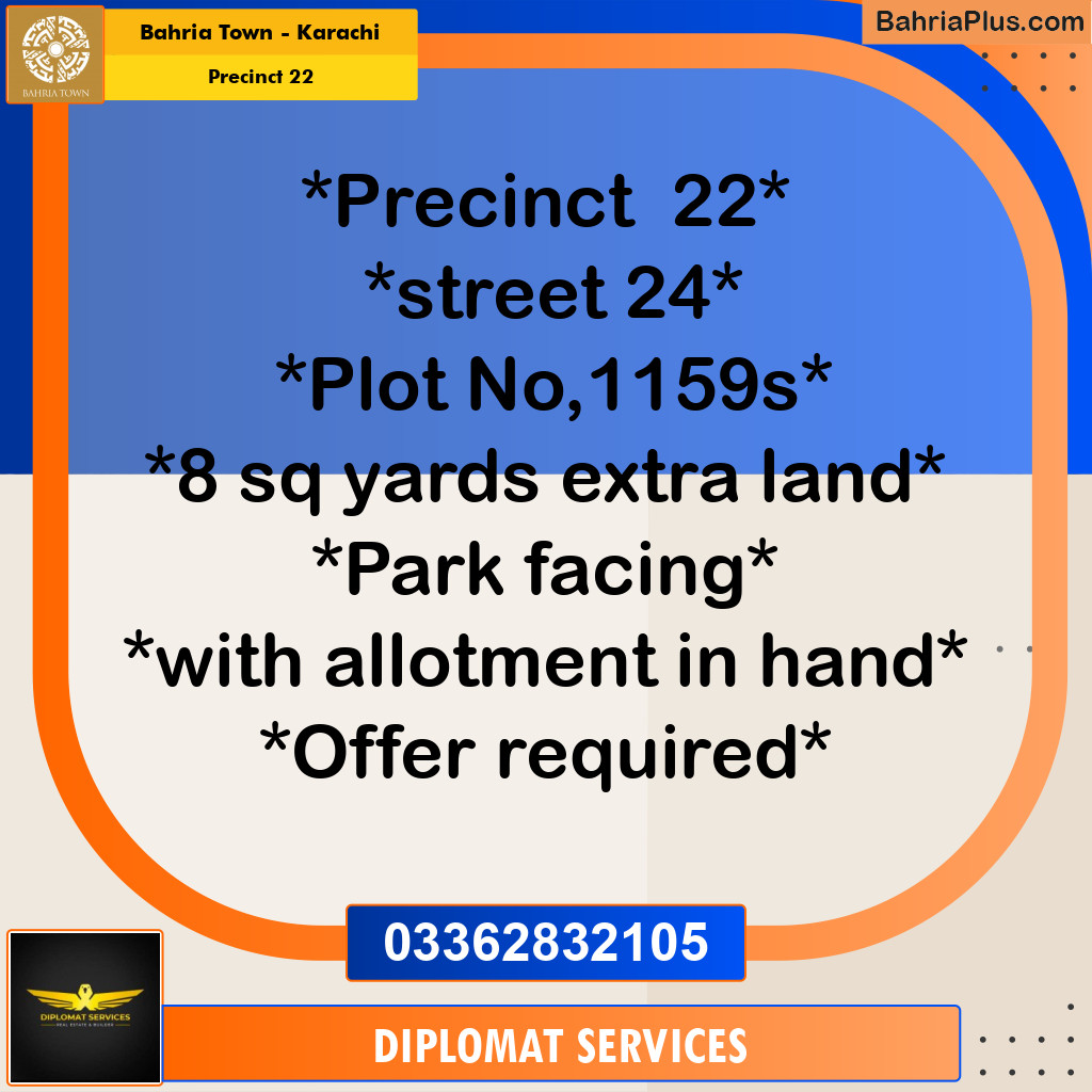 250 Sq. Yards Residential Plot for Sale in Precinct 22 -  Bahria Town, Karachi - (BP-203804)