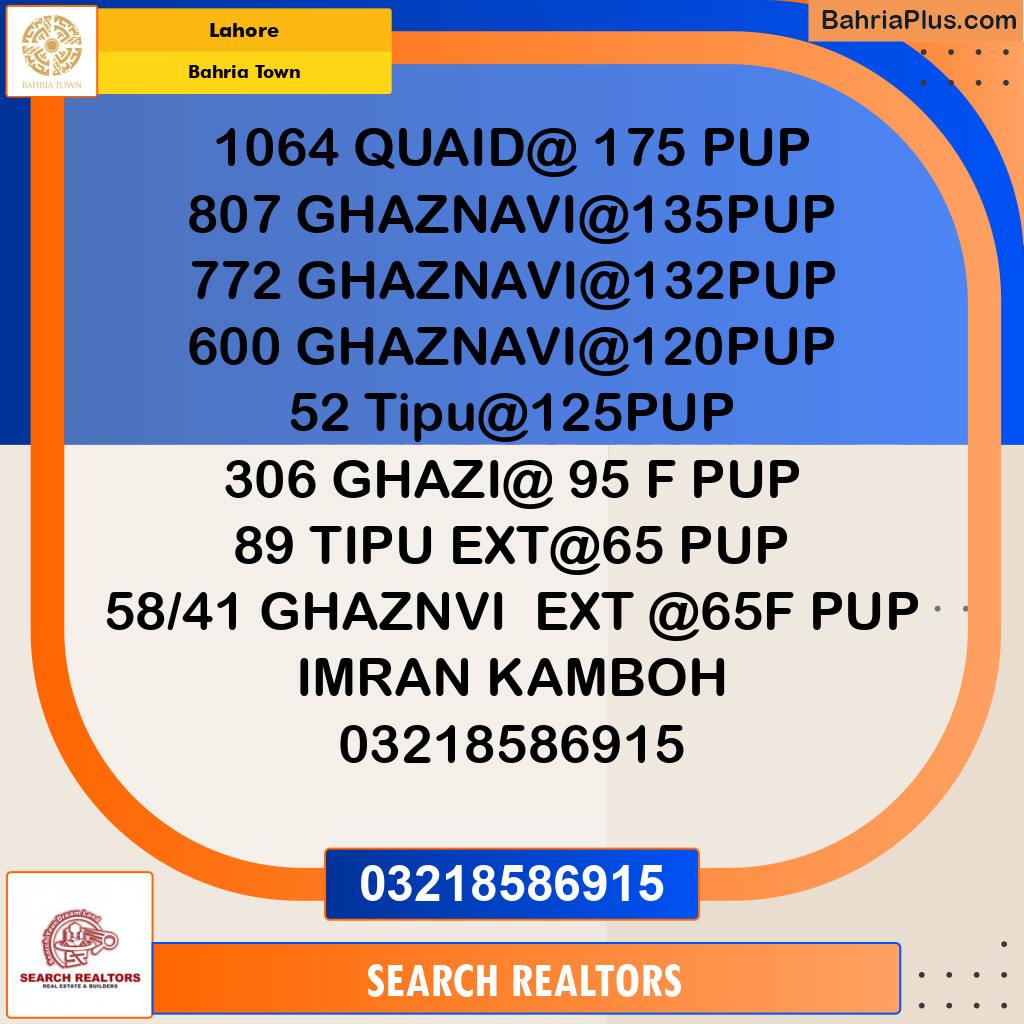 Residential Plot for Sale in Bahria Town, Lahore - (BP-203821)
