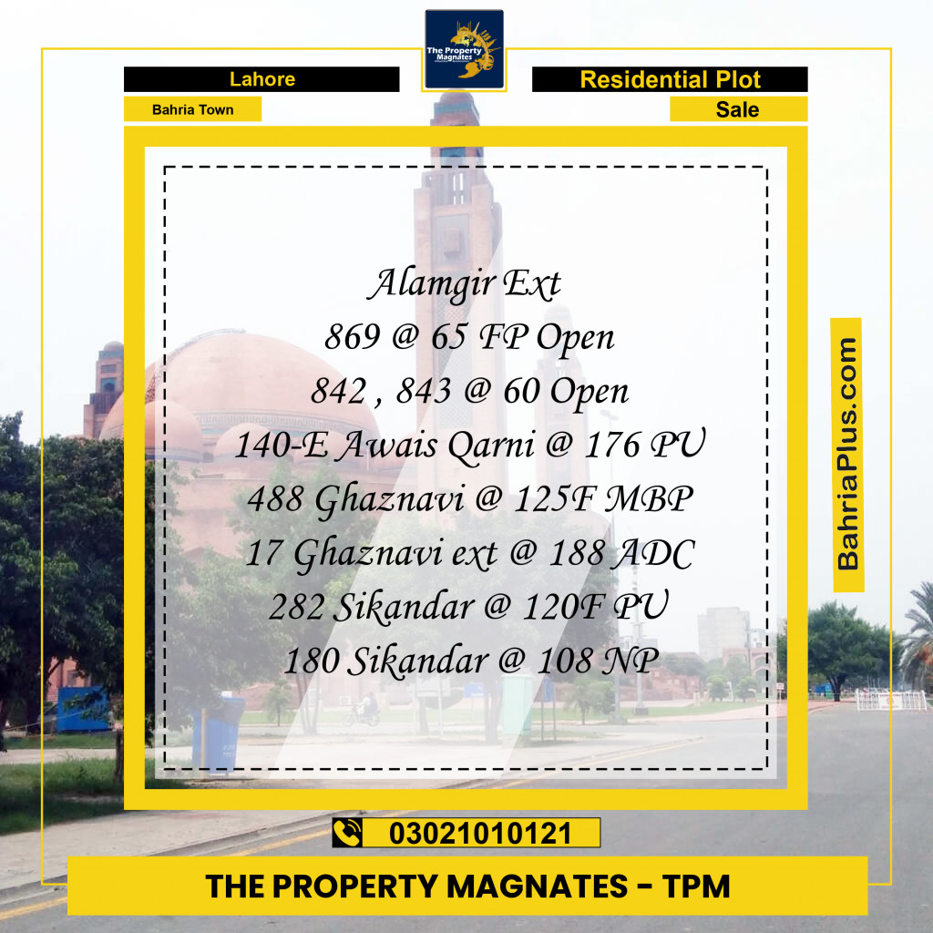 Residential Plot for Sale in Bahria Town, Lahore - (BP-203835)