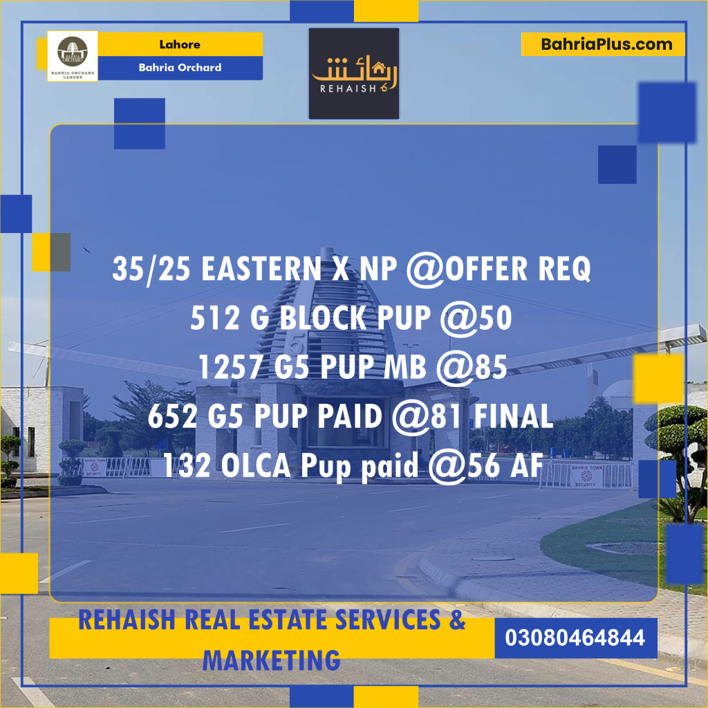Residential Plot for Sale in Bahria Orchard, Lahore - (BP-203844)