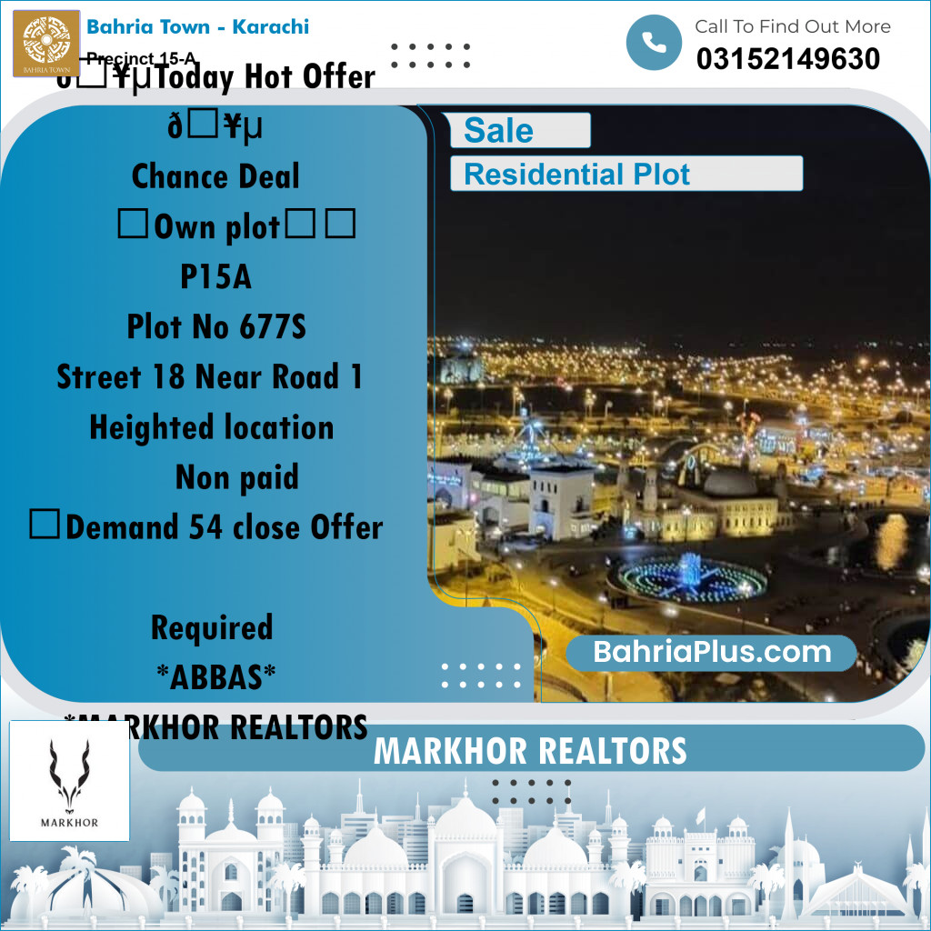 125 Sq. Yards Residential Plot for Sale in Precinct 15-A -  Bahria Town, Karachi - (BP-203886)
