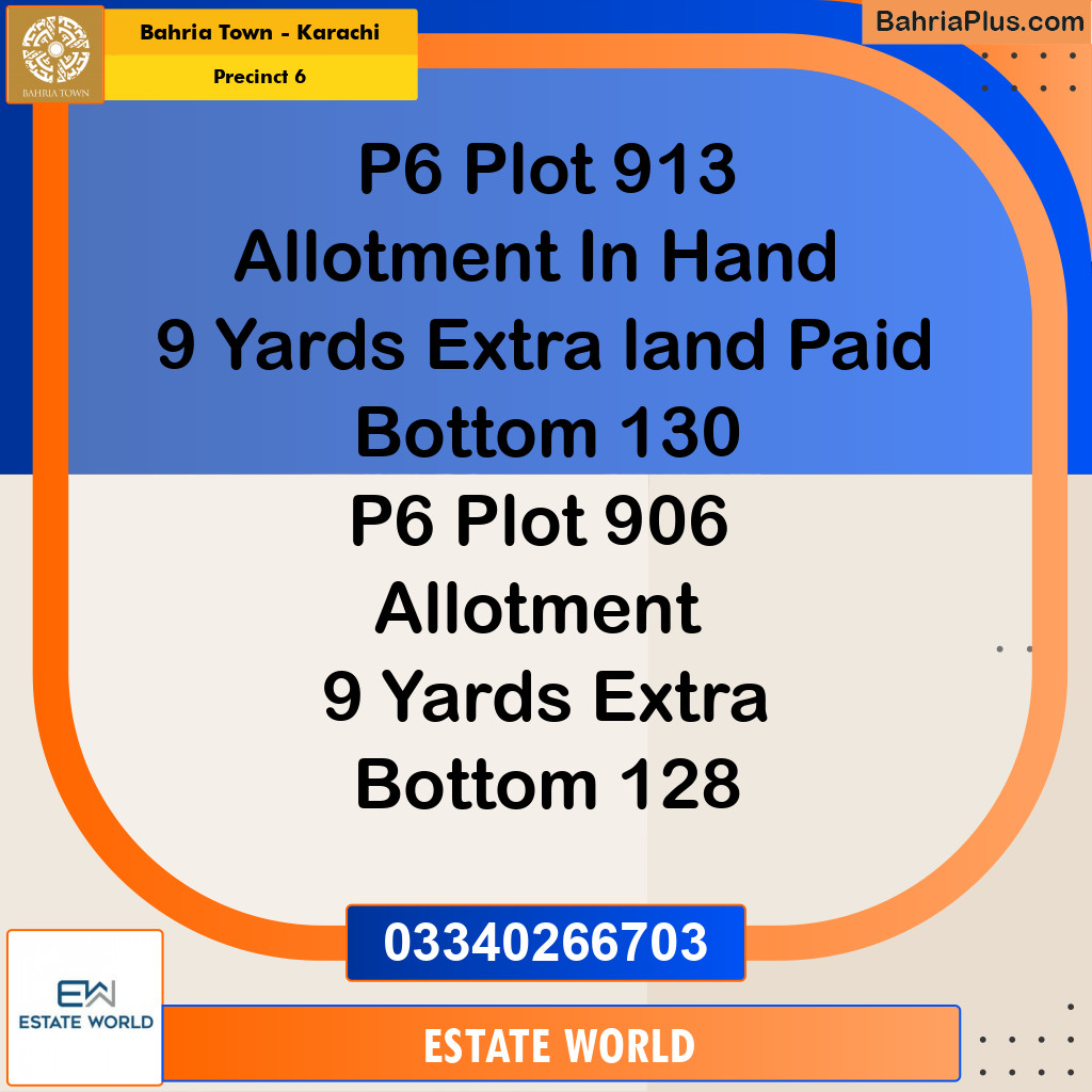 281 Sq. Yards Residential Plot for Sale in Precinct 6 - Bahria Town, Karachi - (BP-203903)