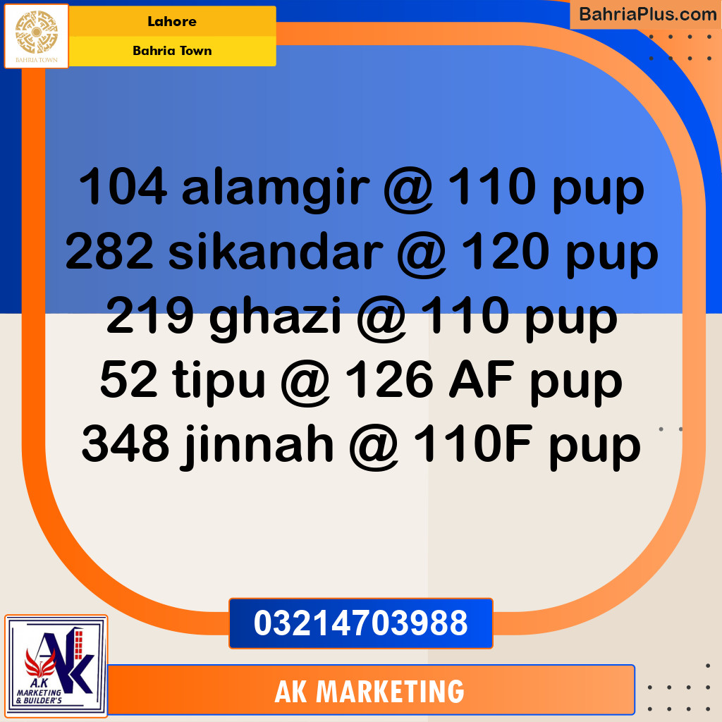 Residential Plot for Sale in Bahria Town, Lahore - (BP-203909)