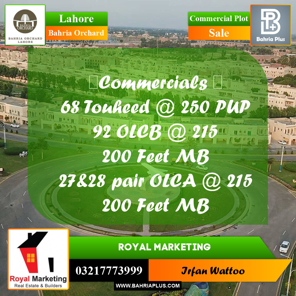 Commercial Plot for Sale in Bahria Orchard, Lahore - (BP-203923)