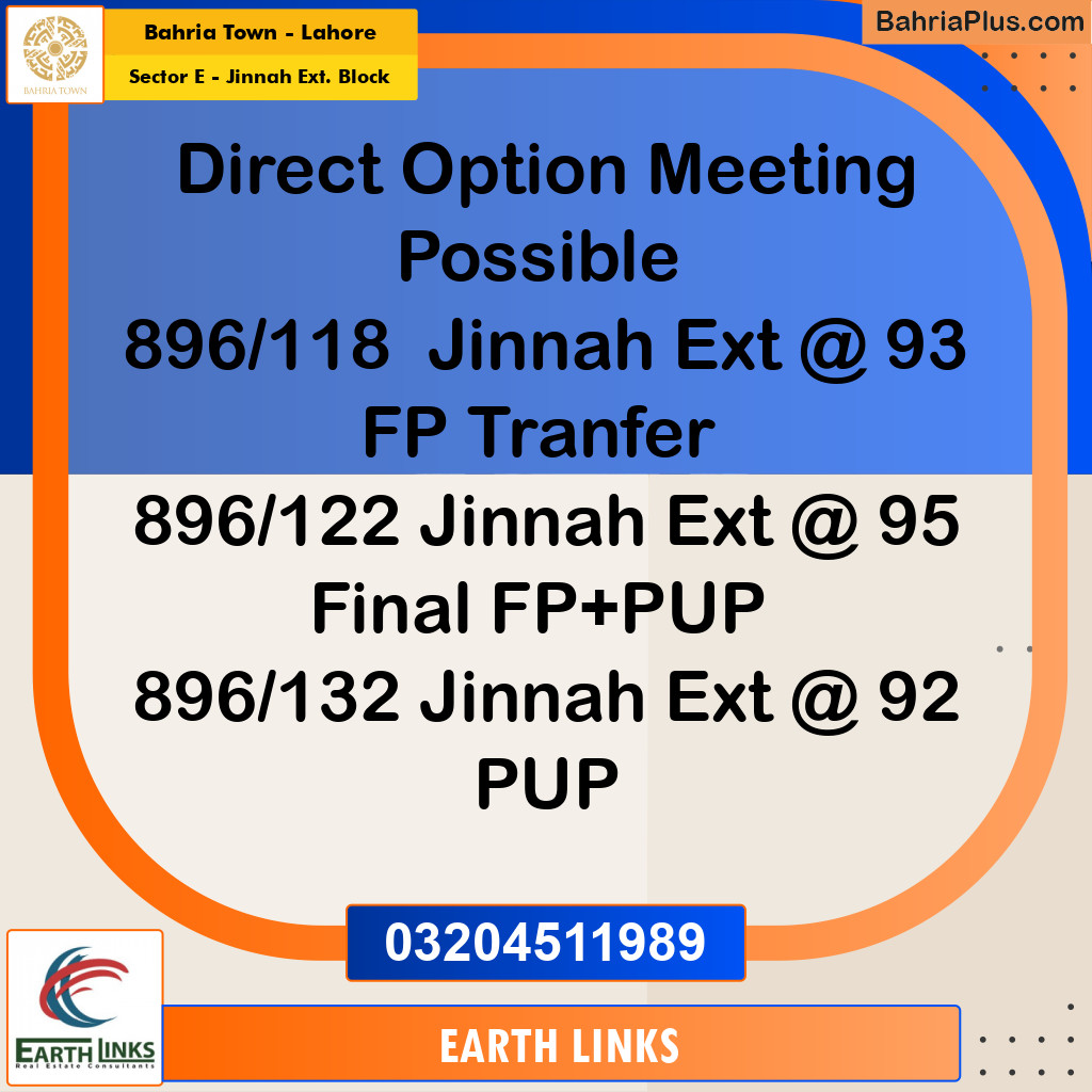 5 Marla Residential Plot for Sale in Sector E - Jinnah Ext. Block -  Bahria Town, Lahore - (BP-203926)