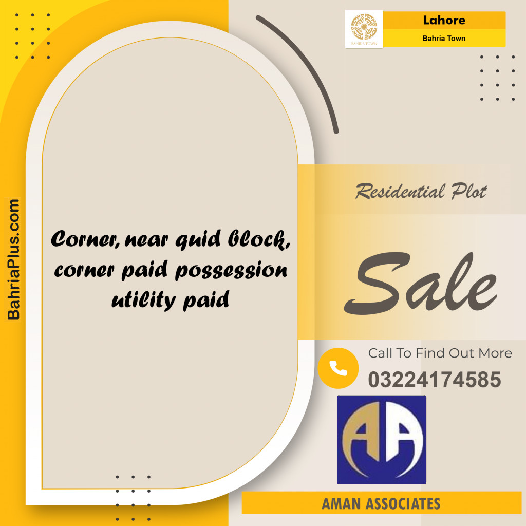 Residential Plot for Sale in Bahria Town, Lahore - (BP-203975)