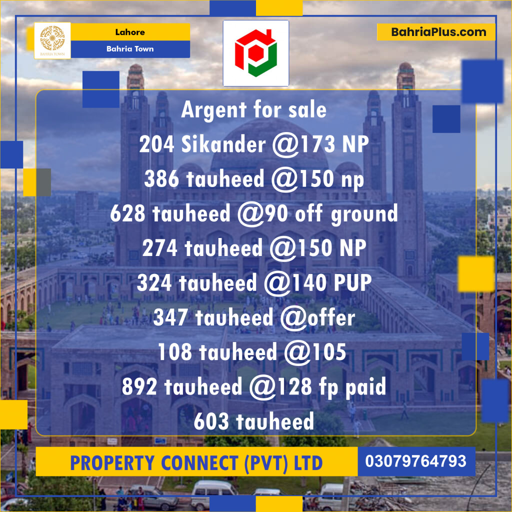 Residential Plot for Sale in Bahria Town, Lahore - (BP-203993)