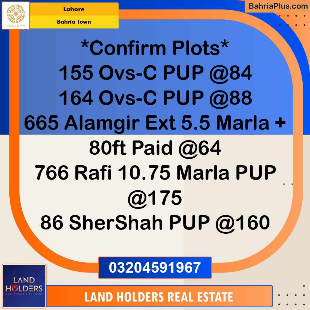 Residential Plot for Sale in Bahria Town, Lahore - (BP-203998)