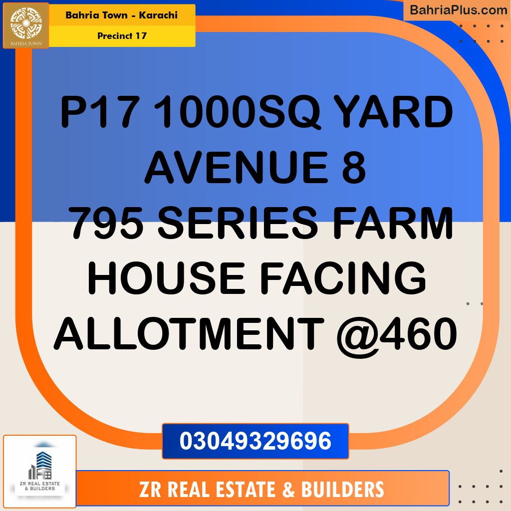 1000 Sq. Yards Residential Plot for Sale in Precinct 17 -  Bahria Town, Karachi - (BP-203999)