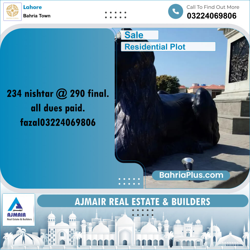 Residential Plot for Sale in Bahria Town, Lahore - (BP-204007)