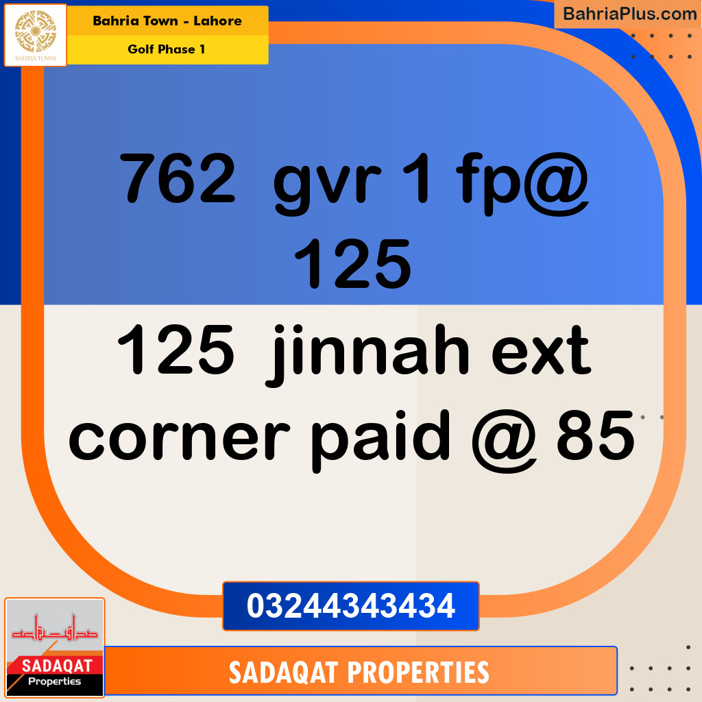 10 Marla Residential Plot for Sale in Golf Phase 1 - Bahria Town, Lahore - (BP-204018)