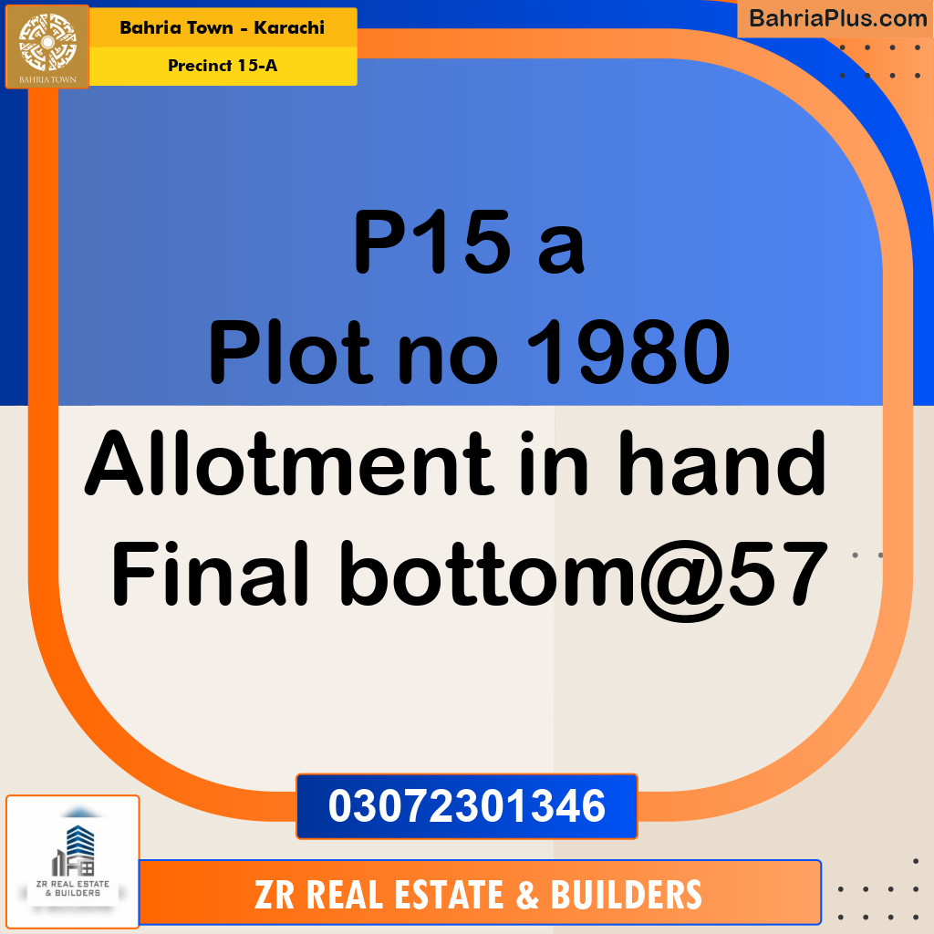 125 Sq. Yards Residential Plot for Sale in Precinct 15-A -  Bahria Town, Karachi - (BP-204029)
