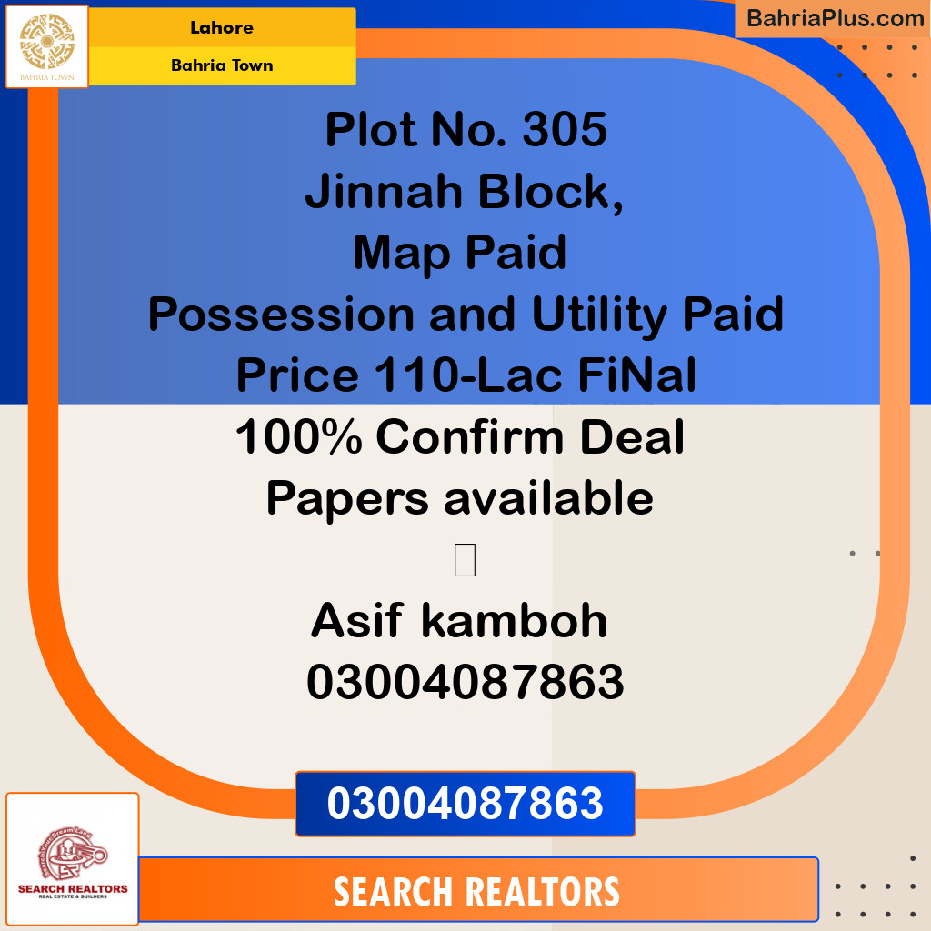 Residential Plot for Sale in Bahria Town, Lahore - (BP-204062)