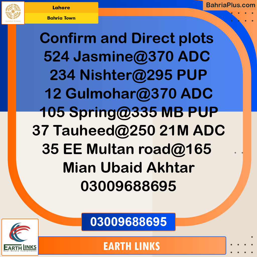 Residential Plot for Sale in Bahria Town, Lahore - (BP-204063)