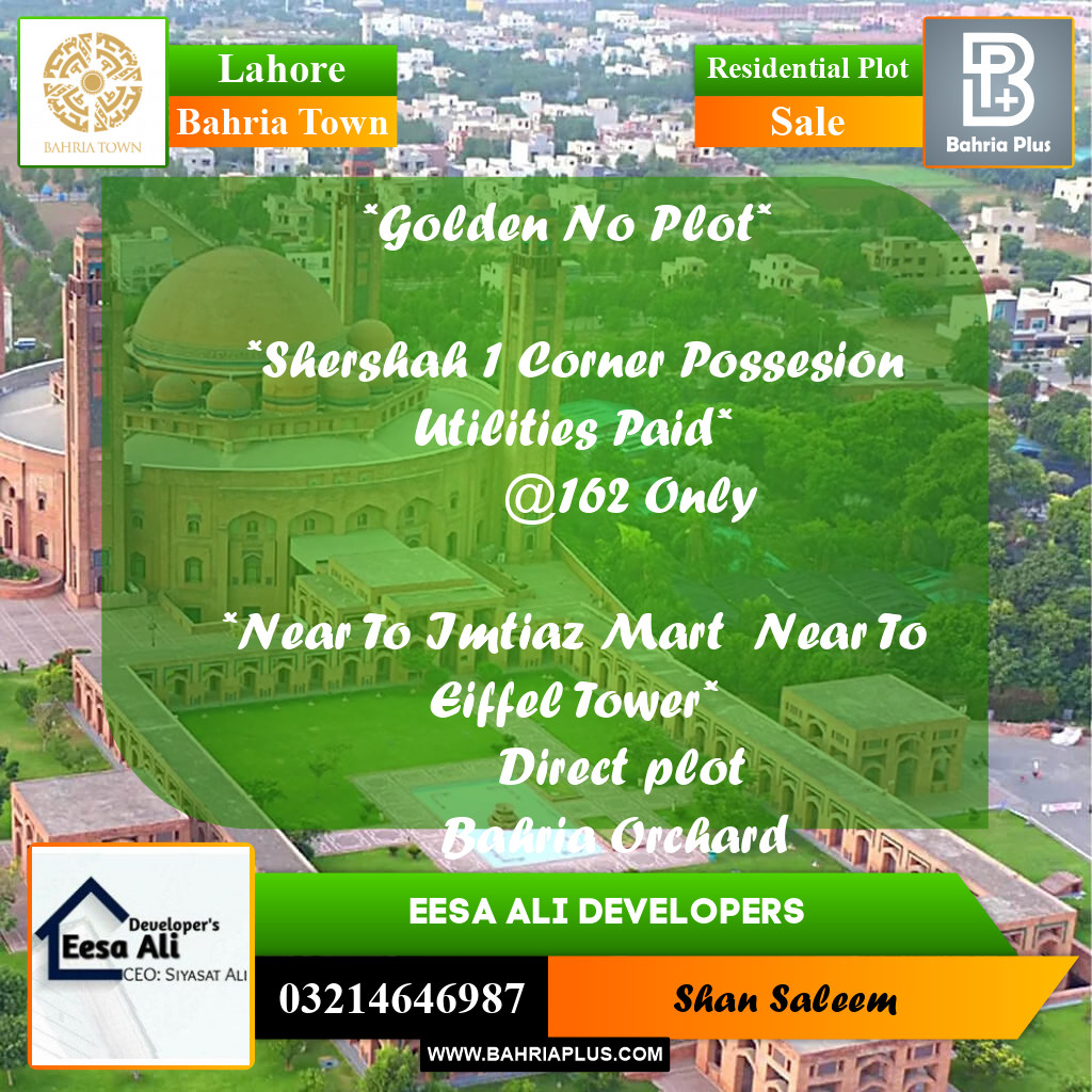 Residential Plot for Sale in Bahria Town, Lahore - (BP-204092)