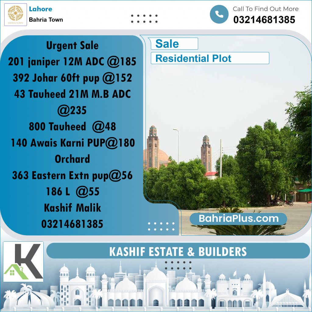 Residential Plot for Sale in Bahria Town, Lahore - (BP-204134)
