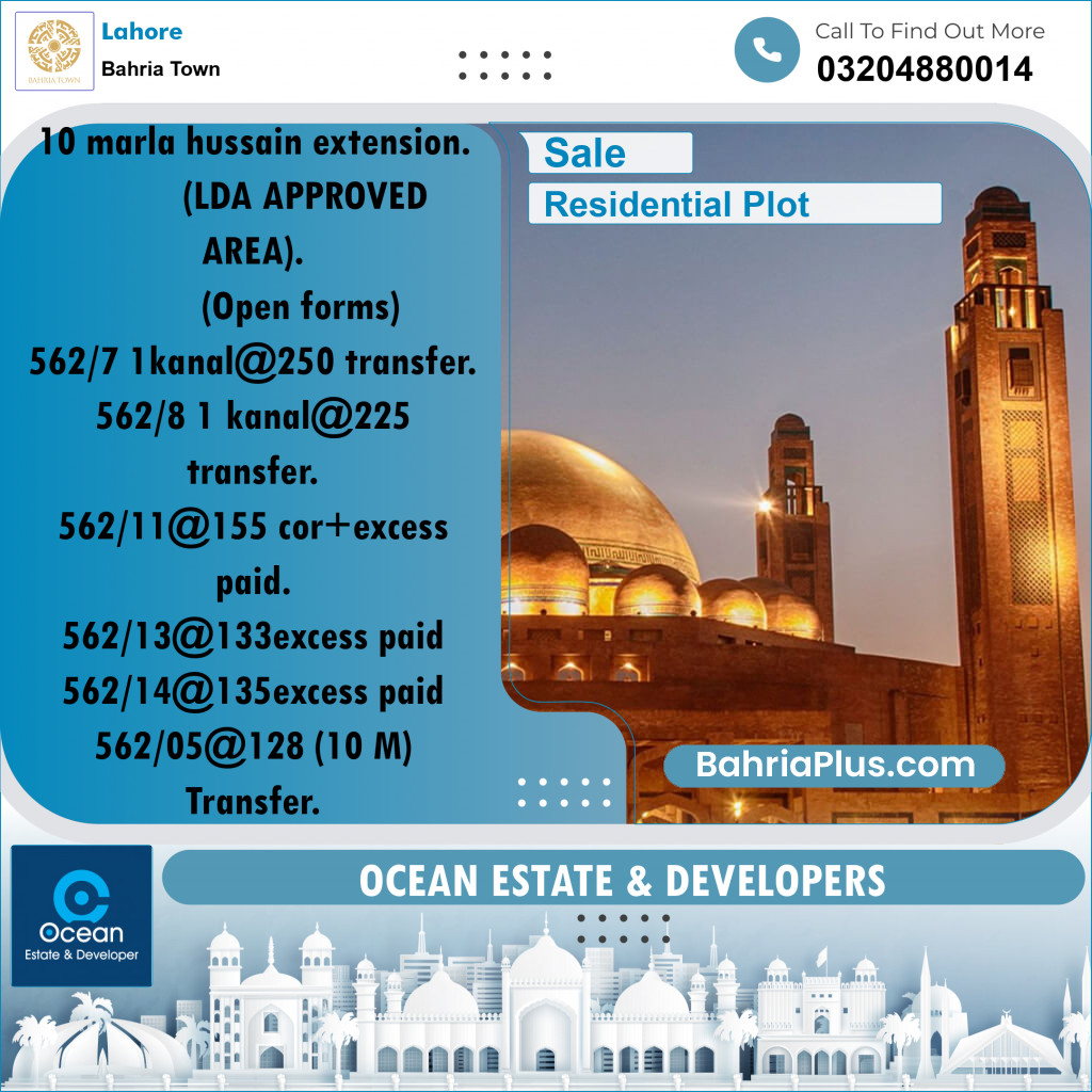 Residential Plot for Sale in Bahria Town, Lahore - (BP-204200)
