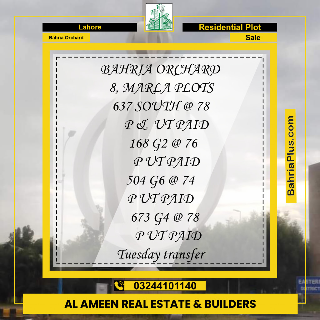 Residential Plot for Sale in Bahria Orchard, Lahore - (BP-204292)