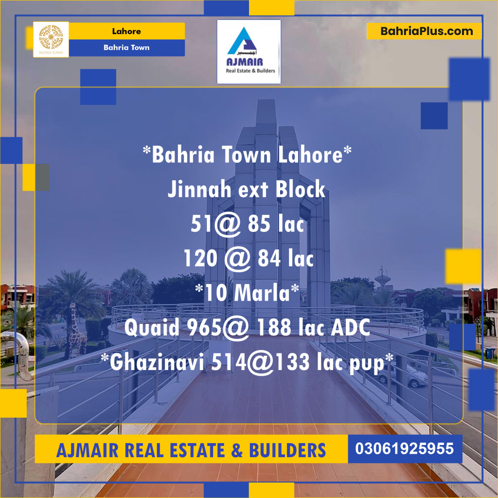 Residential Plot for Sale in Bahria Town, Lahore - (BP-204338)