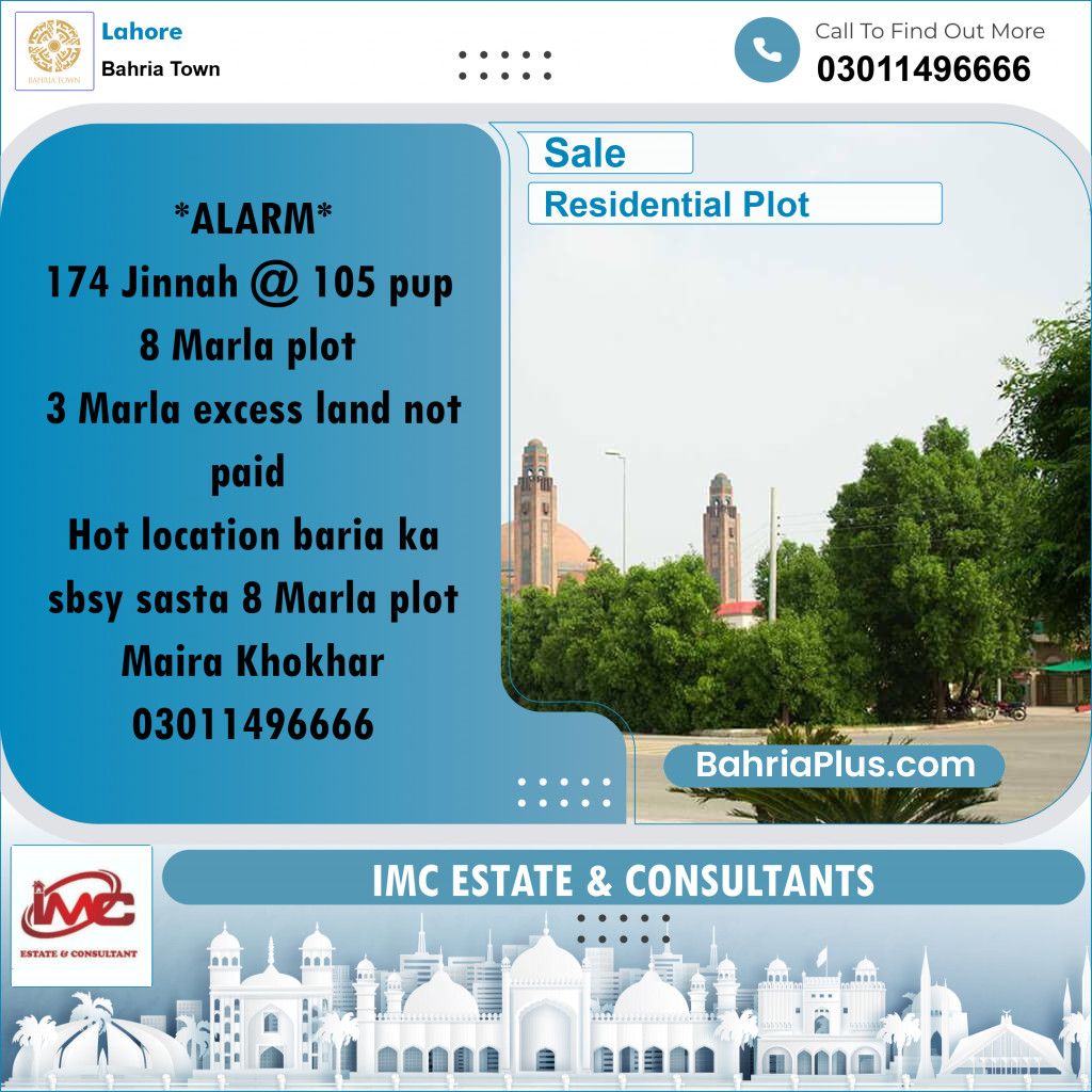 Residential Plot for Sale in Bahria Town, Lahore - (BP-204345)