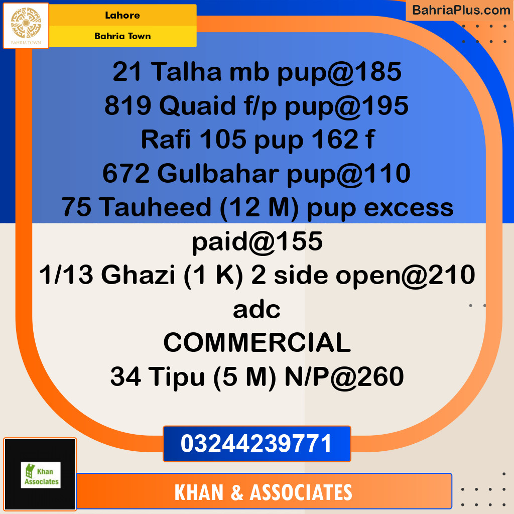 Residential Plot for Sale in Bahria Town, Lahore - (BP-204378)
