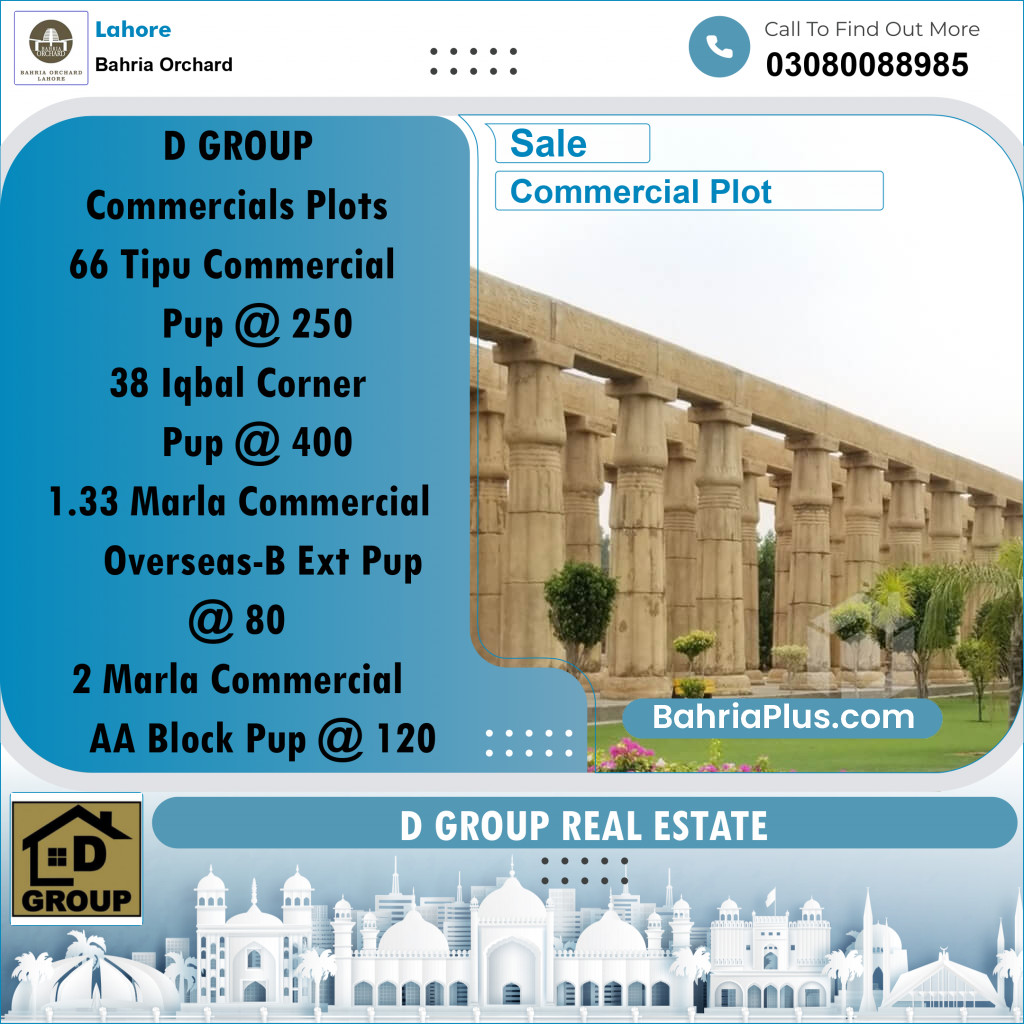 Commercial Plot for Sale in Bahria Orchard, Lahore - (BP-204379)